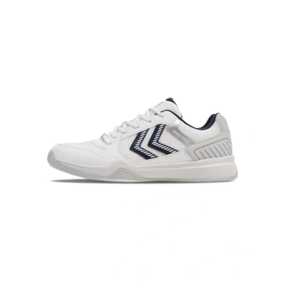 Image of Hummel ALL Court Training shoe, Men&#039;s, Size: 7.5, Bright white lunar rock leather and imitation