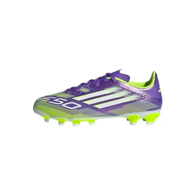 Image of adidas Performance F50 League Unisex Football boots firm ground, Size: 10K, Purple rush/white/lucid lemon shoes