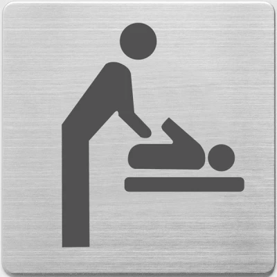 Image of Alco stainless steel Baby Space sign, 90mm x