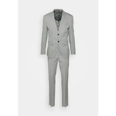 Image of Jack &amp; Jones Premium Jprfranco Check Suit, Men&#039;s, Size: 40R, Light gray