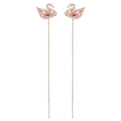 Image of Swarovski Dazzling SWAN Earrings, Women&#039;s, Size: One Size, Fancy morganite