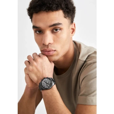 Image of Michael Kors Lexington Watch Watch, Men&#039;s, Size: One Size, Black