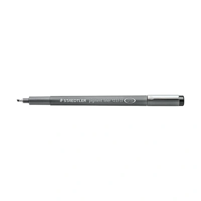 Image of STAEDTLER 308 C2 9 Pigment Liner Fineliner Pen for Writing &amp; Technical Drawing Black, 0.3 2.0mm Chisel Tip (Box of 10)