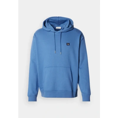 Image of Calvin Klein Jeans Badge Hoodie Sweatshirt, Men&#039;s, Size: XS, Dull nile blue
