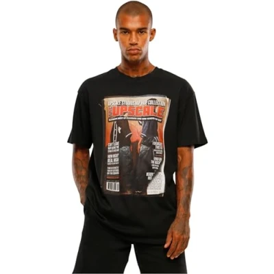 Image of Upscale by Mister Tee Unisex Magazine Print Tshirt, Size: Medium, Black