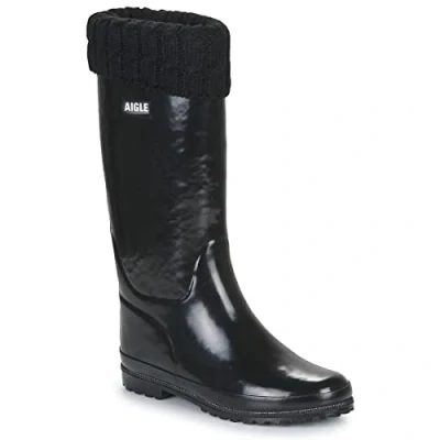 Image of Aigle Women&#039;s Eliosa Winter Rain Boot, Black, 6.5 UK