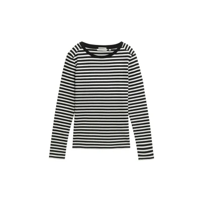 Image of TOM Tailor Denim Gestreiftes Long sleeved top, Women&#039;s, Size: XS, Black white stripe