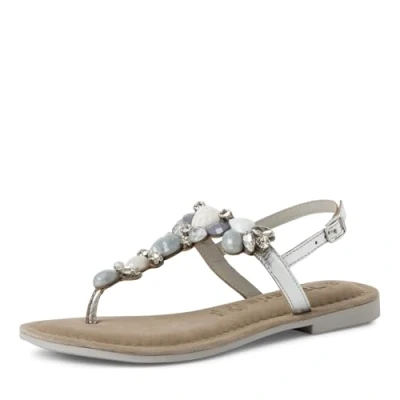 Image of Tamaris Tbar sandals, Women&#039;s, Size: 5.5, Silver comb shoes