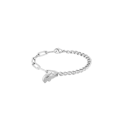 Image of Lacoste Crocodile Bracelet, Women&#039;s, Size: One Size, Silber