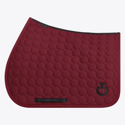 Image of Cavalleria Toscana Circle Quilted Jumping Saddle Pad Burgundy Full Size Horse &amp; Equestrian