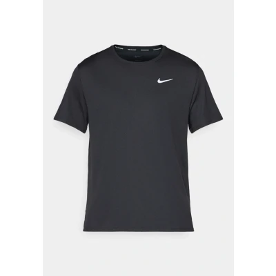 Image of Nike Performance Miler Sports Tshirt, Men&#039;s, Size: Medium, Black/silver