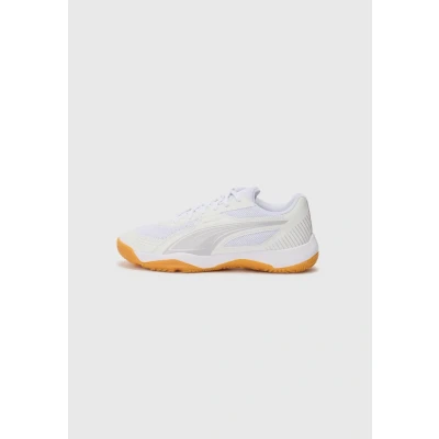 Image of Puma Solarflash III Unisex Handball shoes for kids, Size: 10K, White/lilac crush/berry