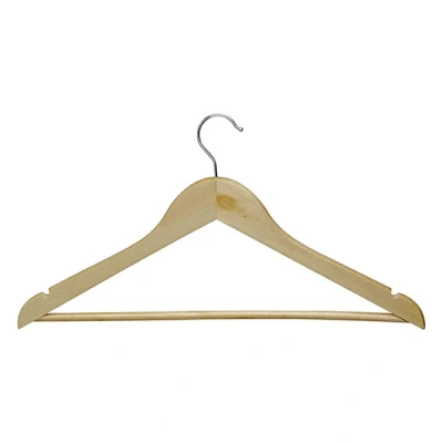 Image of MAUL Wooden Clothes Hangers (Pack of 8) 45 x 22 cm Modern Hanger in Classic Design Durable for Jackets, Shirts, Blouses and Trousers Trouser Made Beech Wood
