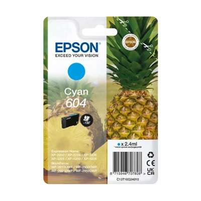 Image of Epson 604 Pineapple, Genuine Cyan Ink Cartridge