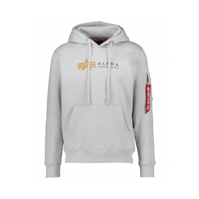 Image of Alpha Industries Label Sweatshirt silber, Size: Small, Silber