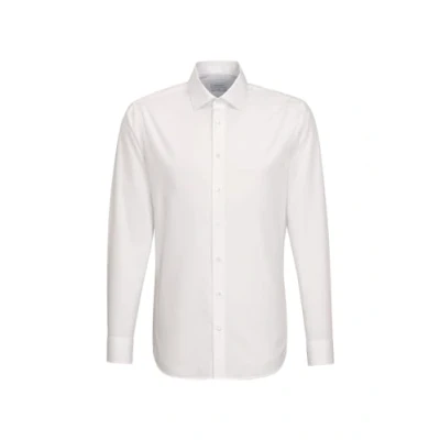 Image of Seidensticker Business Shirt Slim Fit Non Iron Kent Collar Extra Long Sleeve 100% Cotton, White (white 01), 26