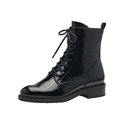 Image of Tamaris Laceup ankle boots, Women&#039;s, Size: 6.5, Black patent Synthetics