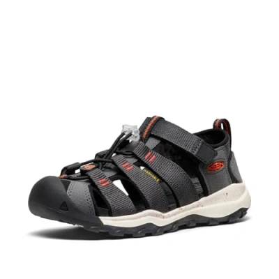 Image of Keen Newport NEO H2 Walking sandals for kids, Size: 5, Magnet/spicy orange Synthetics/textile