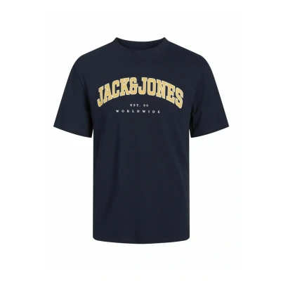 Image of Jack &amp; Jones PLUS SIZE LOGO Print Tshirt, Men&#039;s, Size: 3XL, Navy blazer