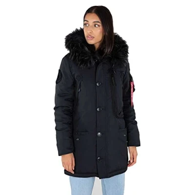 Image of Alpha Industries Polar Jacket Winter coat, Women&#039;s, Size: Large, Black