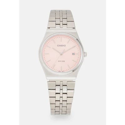 Image of Casio Watch Unisex silvercoloured/pink, Size: One Size, Silver coloured/pink