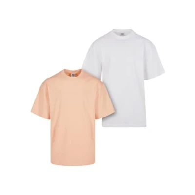 Image of Urban Classics TEE 2PACK Basic Tshirt, Men&#039;s, Size: 4XL, Softapricot white