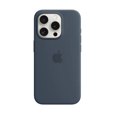 Image of Apple MagSafe Silicone Back Cover Blue iPhone 15 Pro