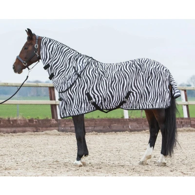 Image of Harry&#039;s Horse Flysheet with neck, zebra