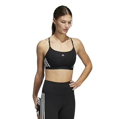 Image of adidas Performance AER LS S Light support sports bra, Women&#039;s, Size: XXSxA C, Black/white