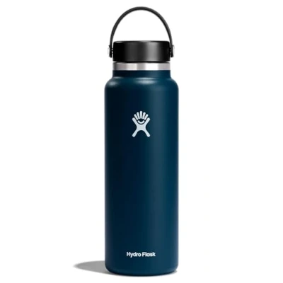 Image of HYDRO FLASK Water Bottle 1180 ml (40 oz) Vacuum Insulated Stainless Steel with Leak Proof Flex Cap and Powder Coat BPA Free Wide Mouth Indigo