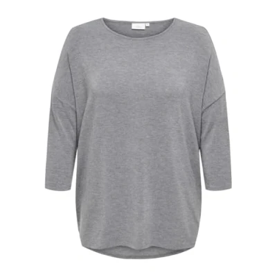 Image of ONLY Carmakoma Carlamour 3/4 Long sleeved top, Women&#039;s, Size: S 14/16, Dark grey melange