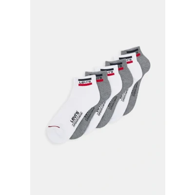 Image of Levi&#039;s Levis MID CUT ECOM 6 PACK Socks, Men&#039;s, Size: 8, White/grey