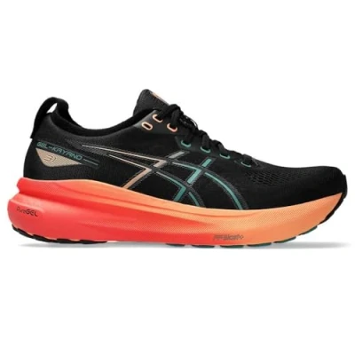 Image of Asics Gelkayano 31 Road running shoes, Men&#039;s, Size: 7.5, Black/rainy lake Textile/synthetics