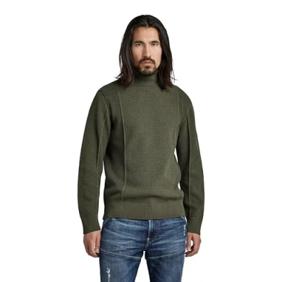 Image of G STAR Premium CORE Turtle Jumper, Men&#039;s, Size: Small, Dark olive