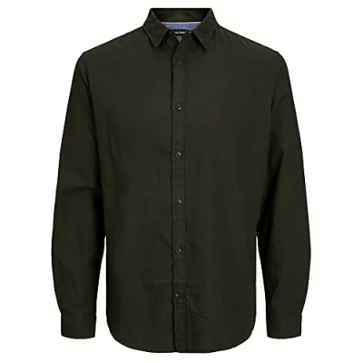 Image of Jack &amp; Jones Jegingham Shirt, Men&#039;s, Size: XXL, Olive