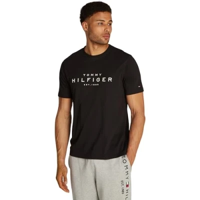 Image of Tommy Hilfiger BIG TEE Print Tshirt, Men&#039;s, Size: XS, Black