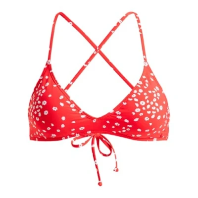 Image of Roxy Beach Classics Athletic Bikini top, Women&#039;s, Size: Large, Poppy red