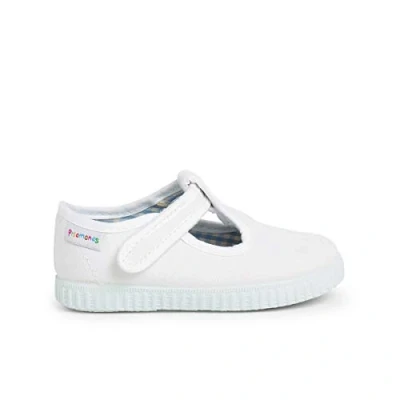 Image of Pisamonas Boys T Bar Loop Fasteners Shoes Size 4.5 Color White