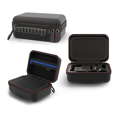 Image of Digicharge Carry Travel Case, Compatible with Action Cameras Gopro Hero10 Max Hero9 Hero8 Hero 10 9 8 7 Akaso Apexcam Dragon Touch Vemont Cam, Black, S, Backpack,compatible