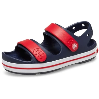 Image of Crocs Crocband Cruiser Unisex Pool slides for kids, Size: 4, Navy/varsity red Synthetics