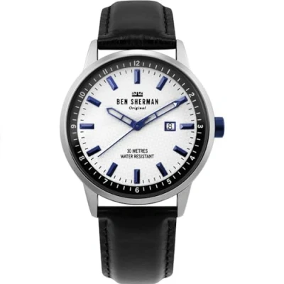 Image of Ben Sherman Mens Analogue Classic Quartz Watch with Leather Strap WB030B,White,