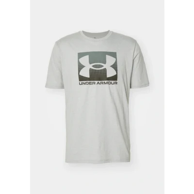 Image of Under Armour Boxed Sports Updated Print Tshirt, Men&#039;s, Size: Small, Mod gray light heather/graphite