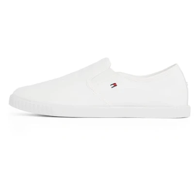 Image of Tommy Hilfiger Slipons, Women&#039;s, Size: 3.5, White Textile