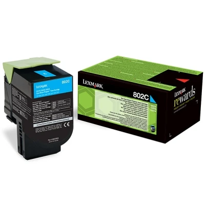Image of CX510de Lexmark 802C (80C20C0) cyan toner (original Lexmark)