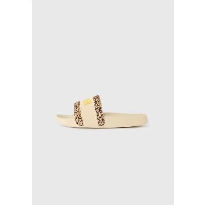 Image of PUMA Women&#039;s Leadcat 2.0 Animal Flair Slide Sandal, Alpine Snow Gold, 8 UK