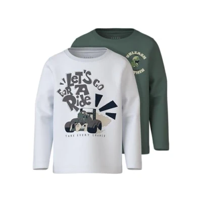 Image of Name it Nmmvux 2 PACK Long sleeved top for kids, Size: 1.5 2y, Dark forest