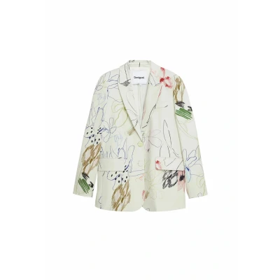 Image of Desigual WITH Strokes Blazer, Women&#039;s, Size: 8, White