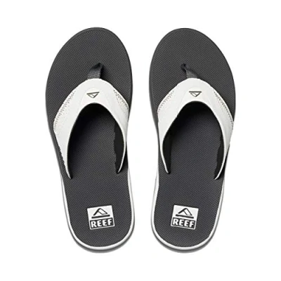Image of Reef Fanning Tbar sandals, Men&#039;s, Size: 13, Grey/white High quality imitation leather