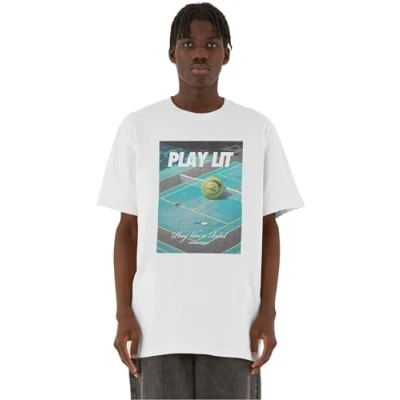 Image of Upscale by Mister Tee Playlit Heavy Print Tshirt, Men&#039;s, Size: 5XL, White