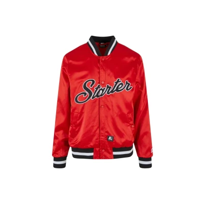 Image of Starter College Bomber Jacket, Men&#039;s, Size: XXL, Cityred